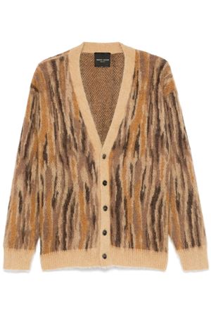 Beige and brown brushed-effect cardigan ROBERTO COLLINA | RA28010CAMMELLO